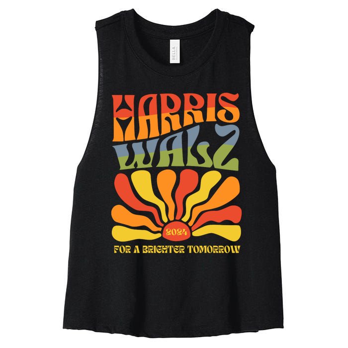 Harris Walz For A Brighter Tomorrow Kamala Harris Walz Women's Racerback Cropped Tank