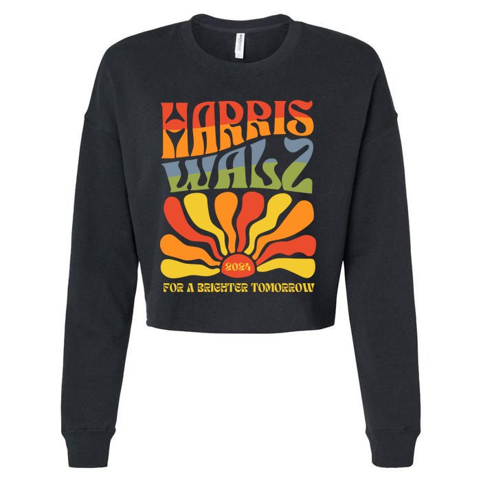 Harris Walz For A Brighter Tomorrow Kamala Harris Walz Cropped Pullover Crew