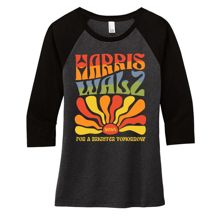 Harris Walz For A Brighter Tomorrow Kamala Harris Walz Women's Tri-Blend 3/4-Sleeve Raglan Shirt