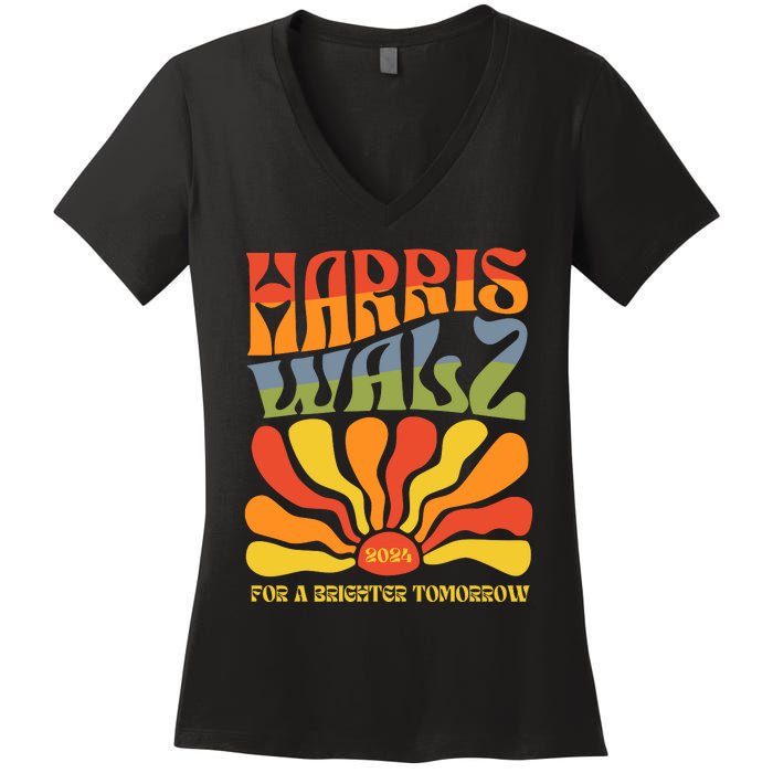 Harris Walz For A Brighter Tomorrow Kamala Harris Walz Women's V-Neck T-Shirt