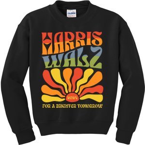 Harris Walz For A Brighter Tomorrow Kamala Harris Walz Kids Sweatshirt