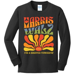 Harris Walz For A Brighter Tomorrow Kamala Harris Walz Kids Long Sleeve Shirt