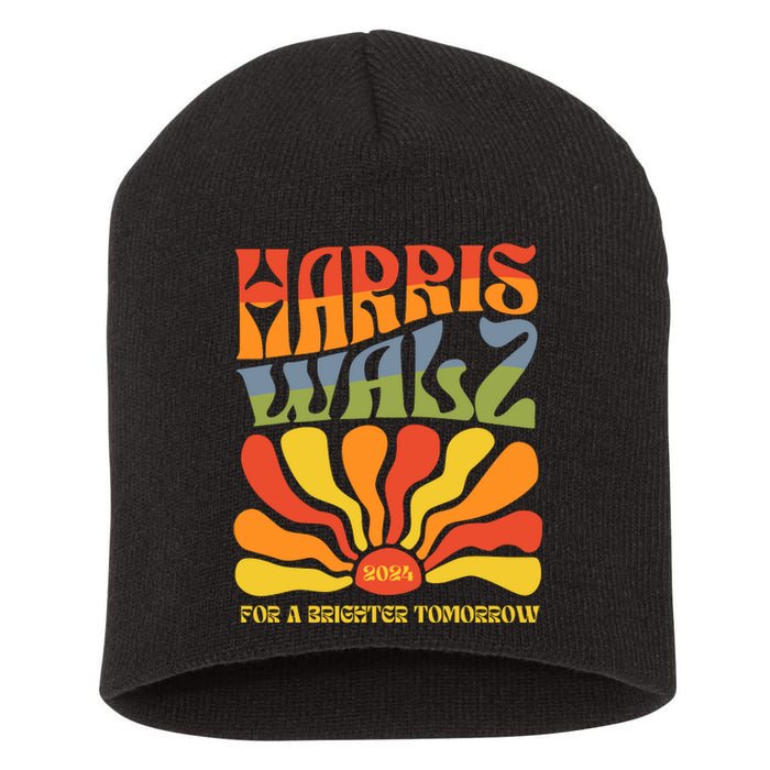 Harris Walz For A Brighter Tomorrow Kamala Harris Walz Short Acrylic Beanie