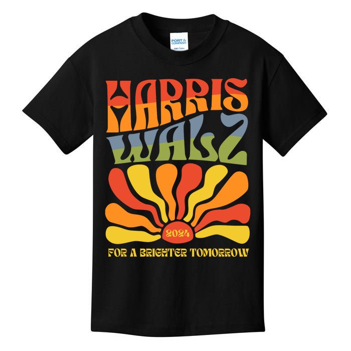 Harris Walz For A Brighter Tomorrow Kamala Harris Walz Kids T-Shirt