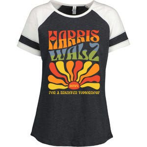 Harris Walz For A Brighter Tomorrow Kamala Harris Walz Enza Ladies Jersey Colorblock Tee