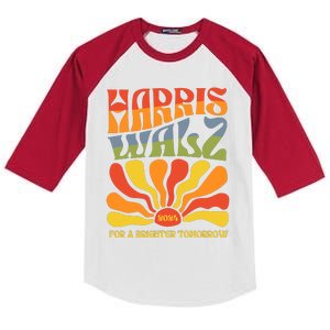 Harris Walz For A Brighter Tomorrow Kamala Harris Walz Kids Colorblock Raglan Jersey