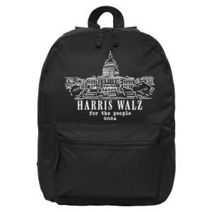 Harris Walz For The People 2024 16 in Basic Backpack