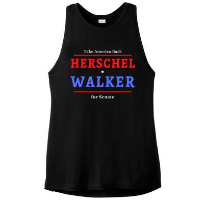 Herschel Walker For Senate 10 Ladies PosiCharge Tri-Blend Wicking Tank