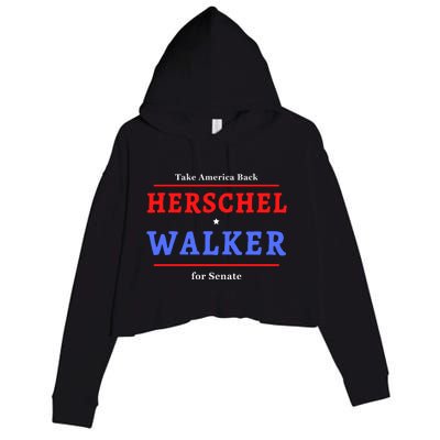 Herschel Walker For Senate 10 Crop Fleece Hoodie