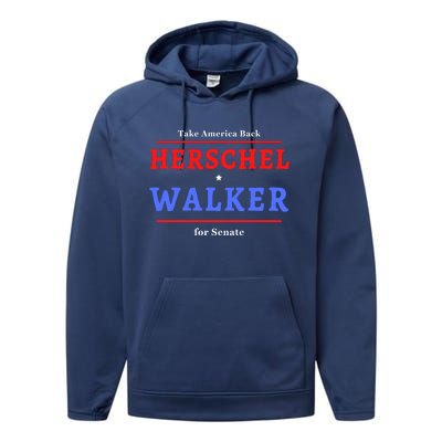 Herschel Walker For Senate 10 Performance Fleece Hoodie