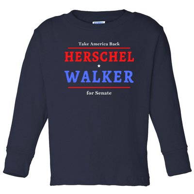 Herschel Walker For Senate 10 Toddler Long Sleeve Shirt