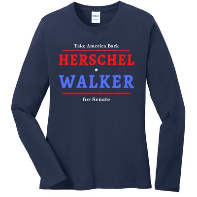 Herschel Walker For Senate 10 Ladies Long Sleeve Shirt