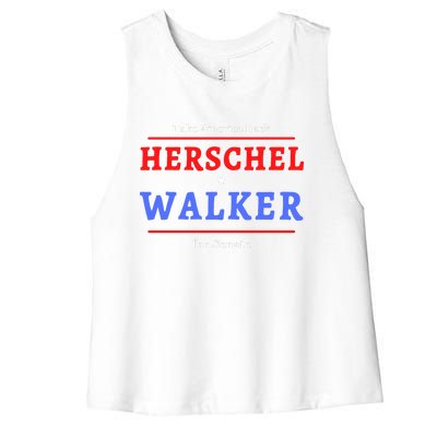 Herschel Walker For Senate 10 Women's Racerback Cropped Tank