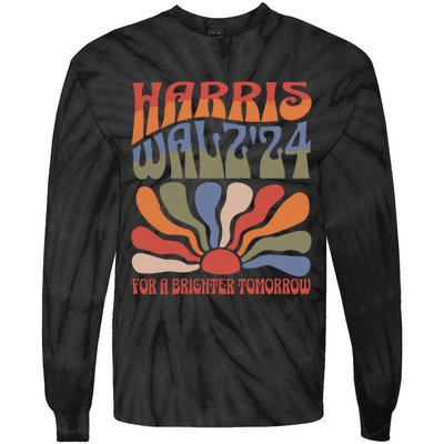 Harris Waltz For A Brighter Tomorrow Kamala Harris Waltz Tie-Dye Long Sleeve Shirt