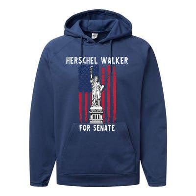 Herschel Walker For Senate 12 Performance Fleece Hoodie