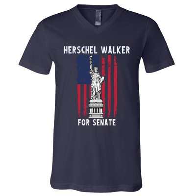 Herschel Walker For Senate 12 V-Neck T-Shirt