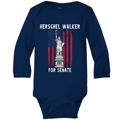 Herschel Walker For Senate 12 Baby Long Sleeve Bodysuit