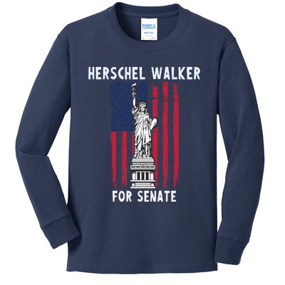 Herschel Walker For Senate 12 Kids Long Sleeve Shirt