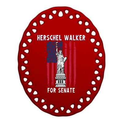 Herschel Walker For Senate 12 Ceramic Oval Ornament