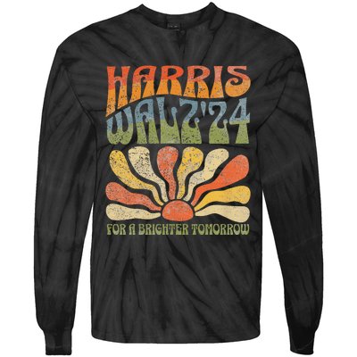 Harris Waltz For A Brighter Tomorrow Kamala Harris Waltz Tie-Dye Long Sleeve Shirt