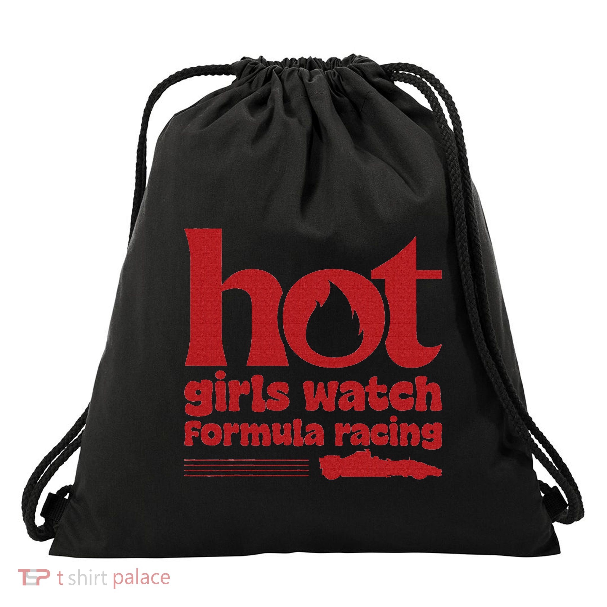 Hot Watch Formula Racing Fast Cars Racetrack Fan Drawstring Bag