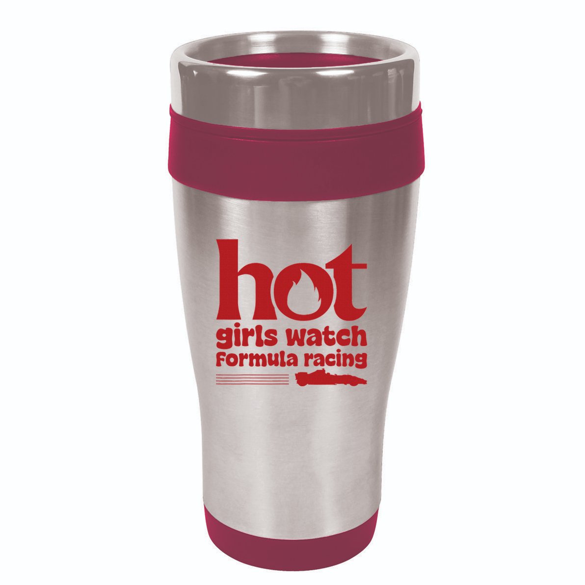 Hot Watch Formula Racing Fast Cars Racetrack Fan 16oz Travel Tumbler
