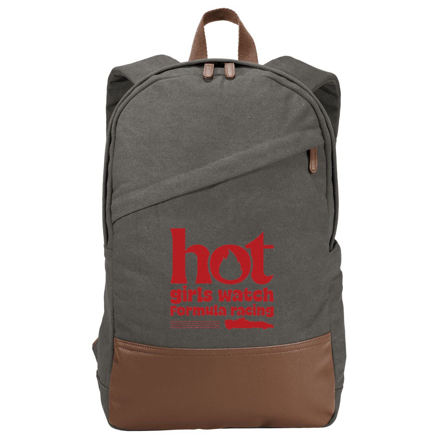 Hot Watch Formula Racing Fast Cars Racetrack Fan Cotton Canvas Backpack