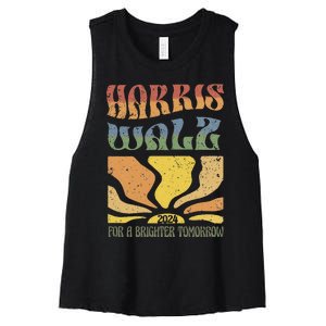 Harris Waltz For A Brighter Tomorrow Kamala Harris Waltz Women's Racerback Cropped Tank