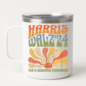 Harris Waltz For A Brighter Tomorrow Kamala Harris Waltz 2024 12 oz Stainless Steel Tumbler Cup