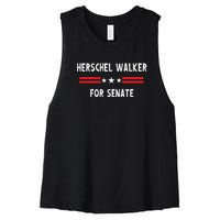 Herschel Walker For Senate Women's Racerback Cropped Tank