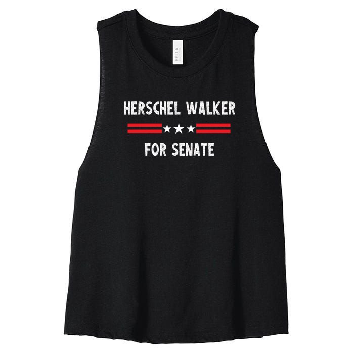 Herschel Walker For Senate Women's Racerback Cropped Tank