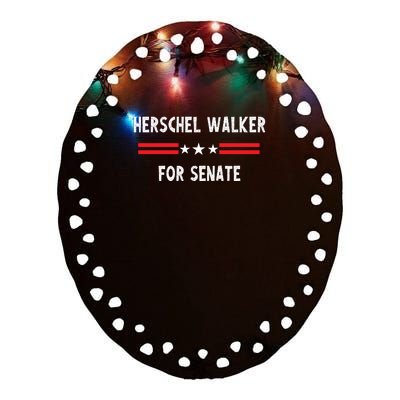 Herschel Walker For Senate Ceramic Oval Ornament