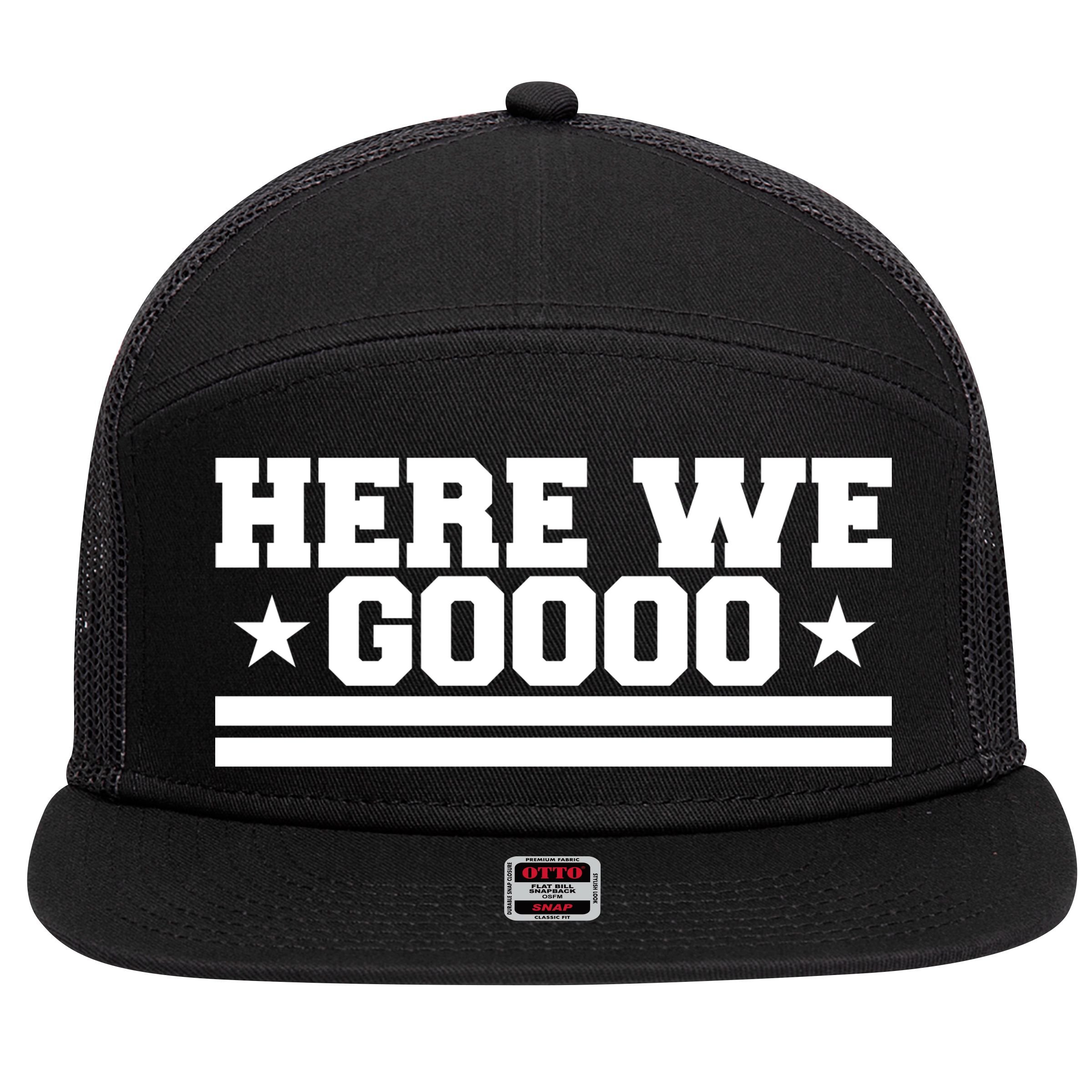 Here We Go Dallas Football 7 Panel Mesh Trucker Snapback Hat