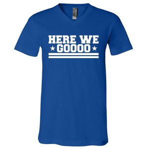 Here We Go Dallas Football V-Neck T-Shirt