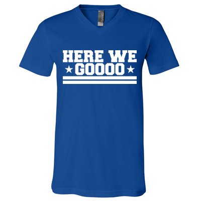 Here We Go Dallas Football V-Neck T-Shirt