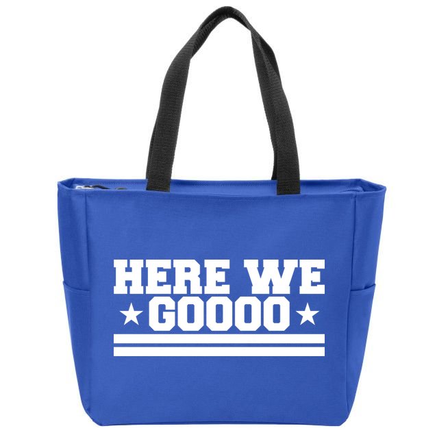 Here We Go Dallas Football Zip Tote Bag