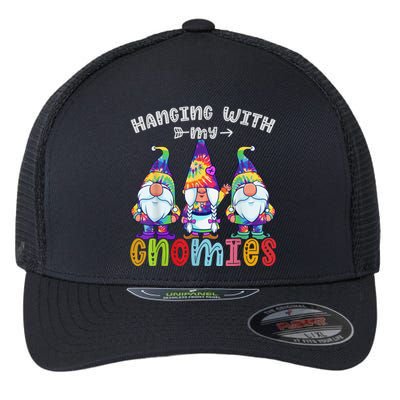 Hanging With Gnomies Gnome Merry Christmas Tie Dye Pajamas Flexfit Unipanel Trucker Cap