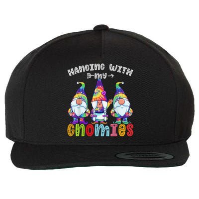 Hanging With Gnomies Gnome Merry Christmas Tie Dye Pajamas Wool Snapback Cap