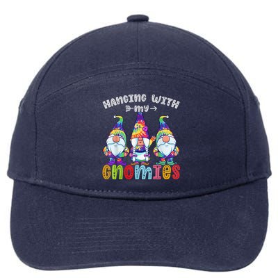 Hanging With Gnomies Gnome Merry Christmas Tie Dye Pajamas 7-Panel Snapback Hat