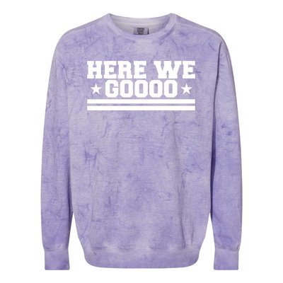 Here We Go Dallas Football Fan Colorblast Crewneck Sweatshirt