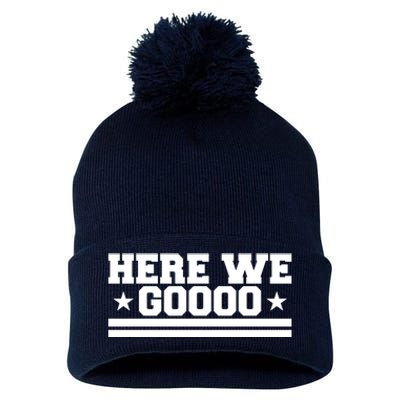 Here We Go Dallas Football Fan Pom Pom 12in Knit Beanie