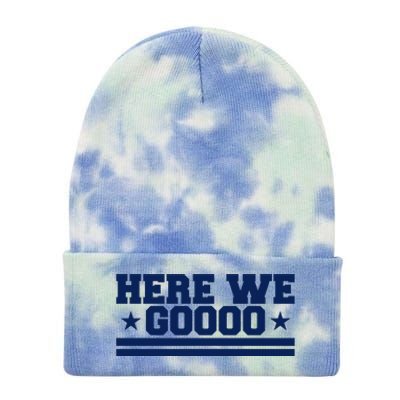 Here We Go Dallas Football Fan Tie Dye 12in Knit Beanie