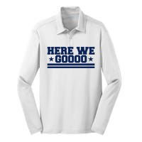 Here We Go Dallas Football Fan Silk Touch Performance Long Sleeve Polo