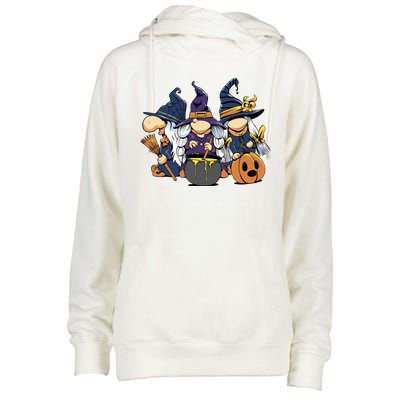 Halloween Witch Gnomes Womens Funnel Neck Pullover Hood