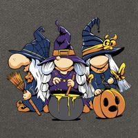 Halloween Witch Gnomes Cotton Canvas Backpack