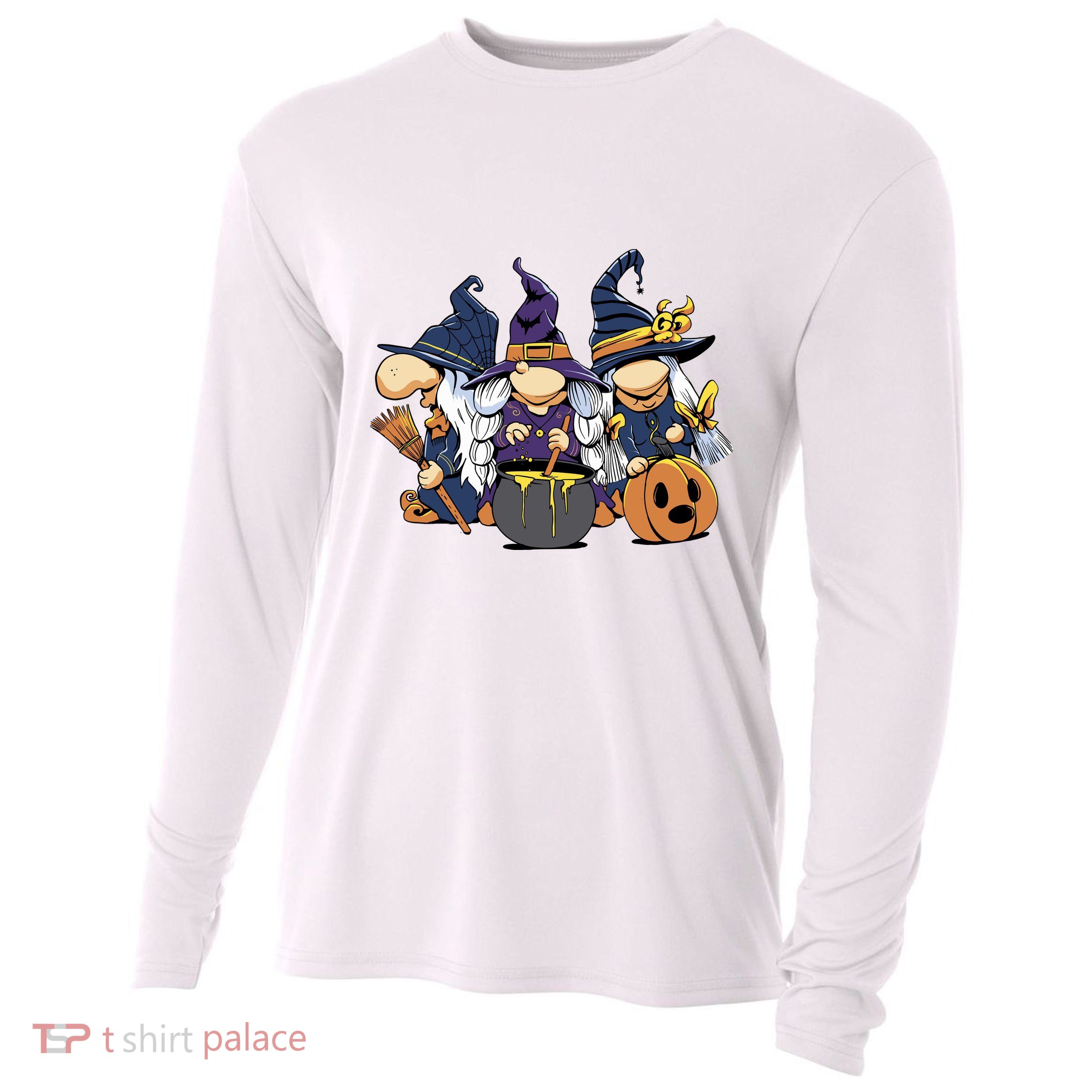 Halloween Witch Gnomes Cooling Performance Long Sleeve Crew