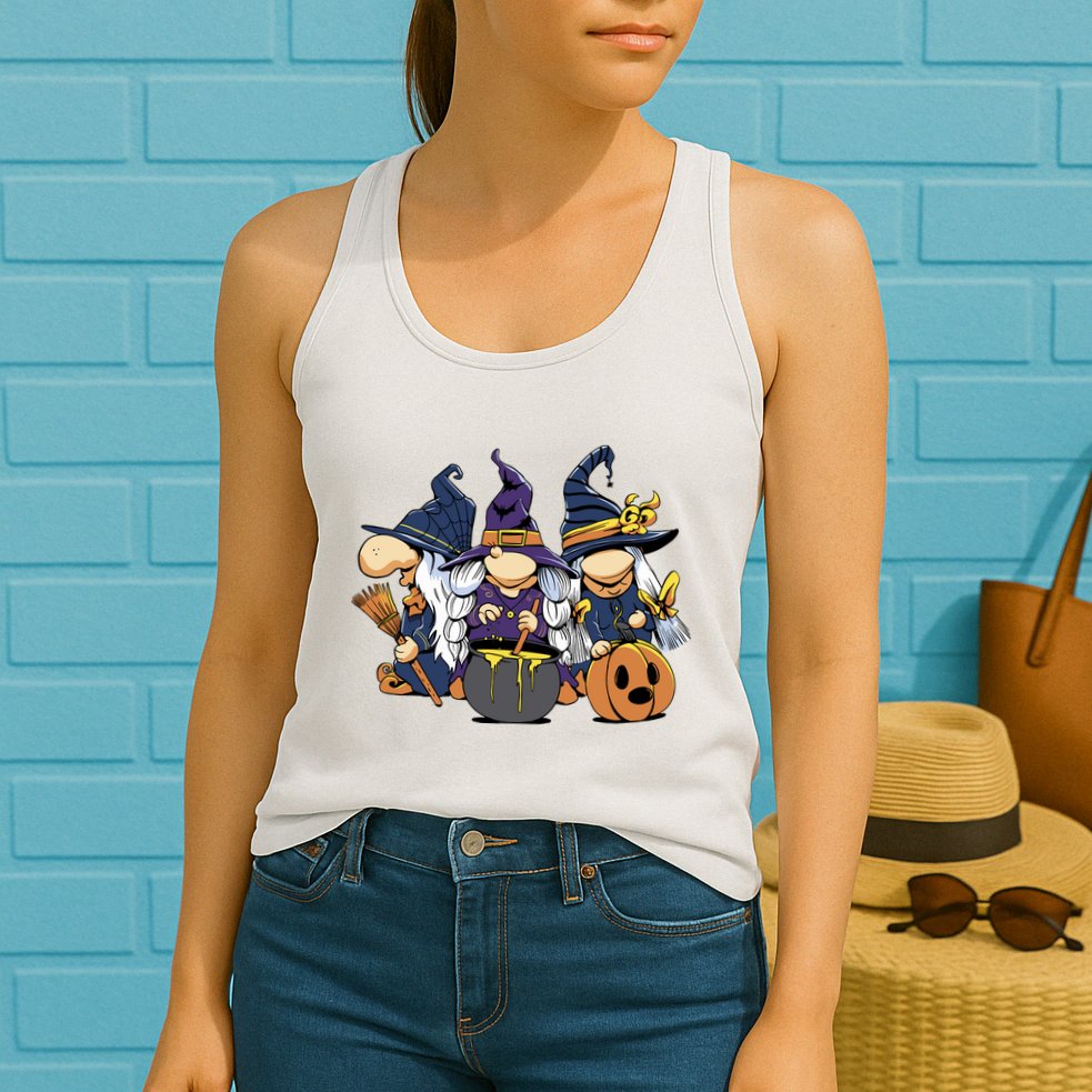 Halloween Witch Gnomes Womens Tank Top