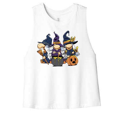 Halloween Witch Gnomes Women's Racerback Cropped Tank