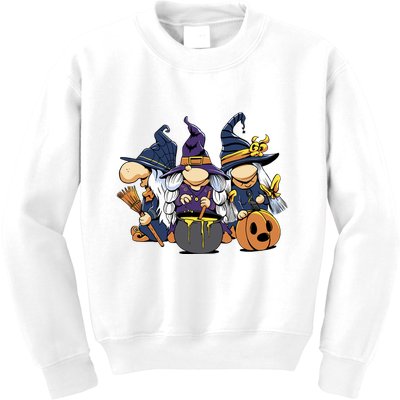 Halloween Witch Gnomes Kids Sweatshirt