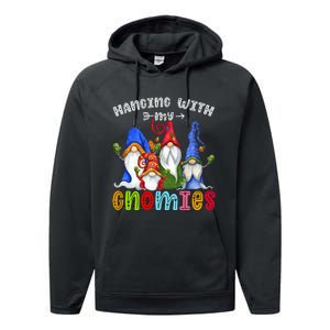 Hanging With Gnomies Gnome Merry Christmas Cute Gnomes Pajamas Performance Fleece Hoodie